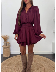 Elynda - robe courte bordeaux 2