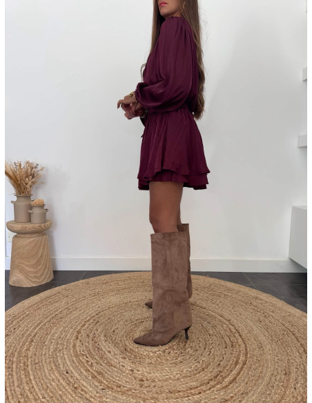 Elynda - robe courte bordeaux