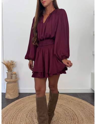 Elynda - robe courte bordeaux