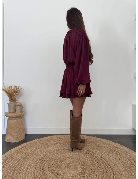 Elynda - robe courte bordeaux
