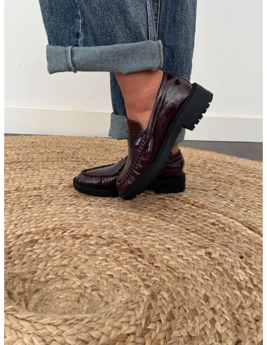 Emmy - mocassins vernis prune