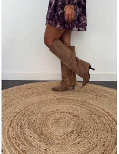 Carlotta - bottes effet daim taupe 2