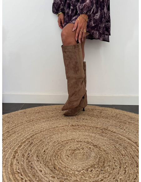 Carlotta - bottes effet daim taupe