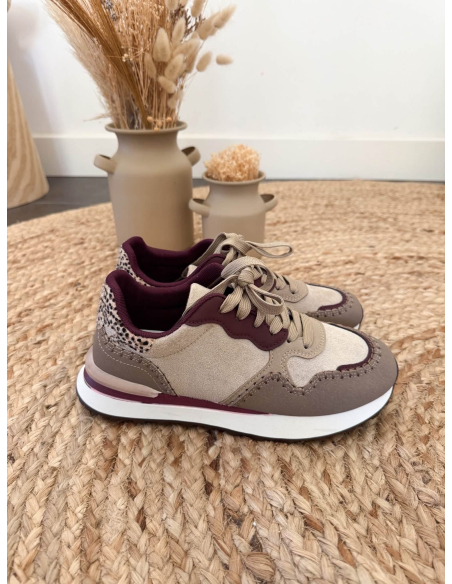 Clena - basket taupe & prune