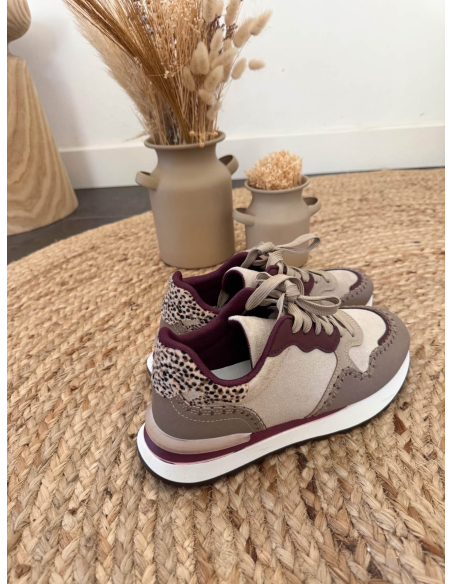 Clena - basket taupe & prune