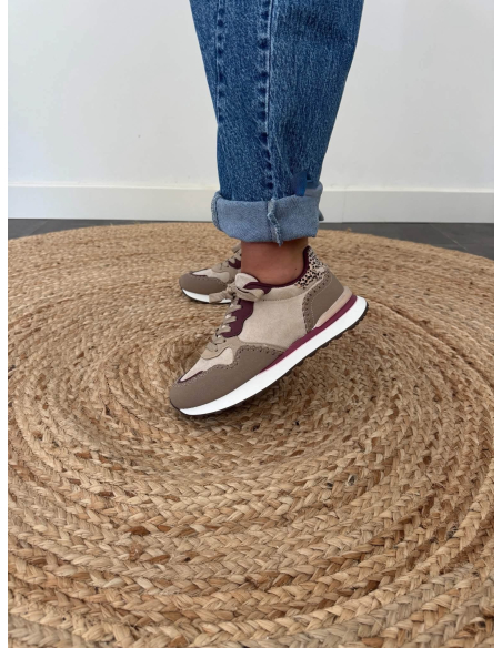 Clena - basket taupe & prune