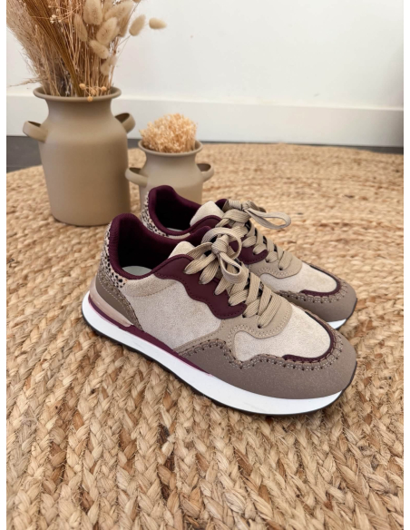 Clena - basket taupe & prune