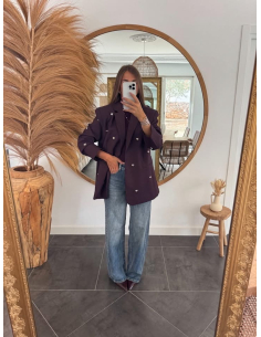 Lalia - jean wide leg bleu vintage