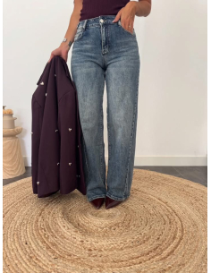 Lalia - jean wide leg bleu vintage 2