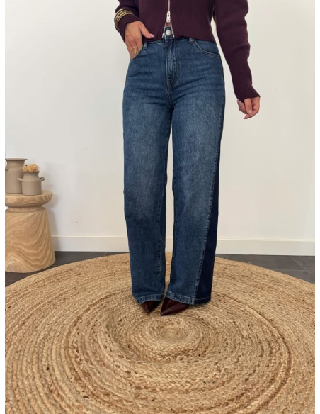 Crystal - jean wide leg bicolore