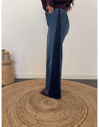 Crystal - jean wide leg bicolore