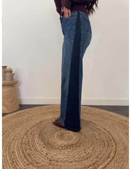 Crystal - jean wide leg bicolore