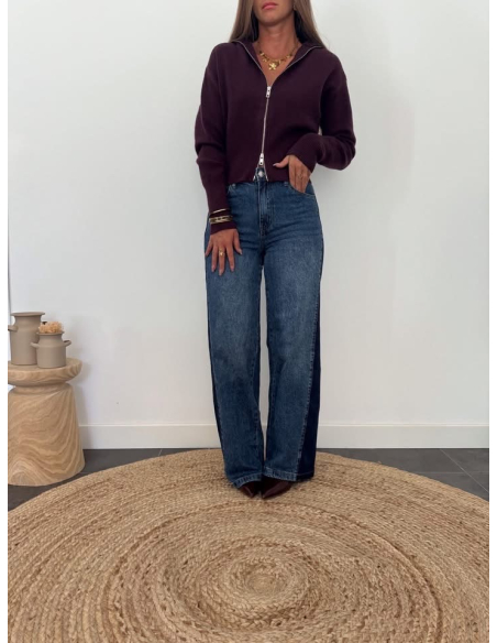 Crystal - jean wide leg bicolore