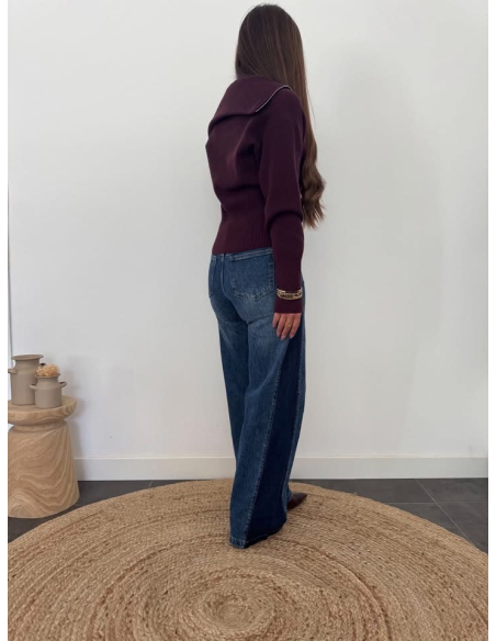 Crystal - jean wide leg bicolore