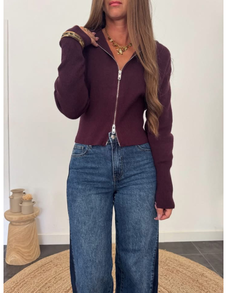 Flaviane - gilet zippé burgundy