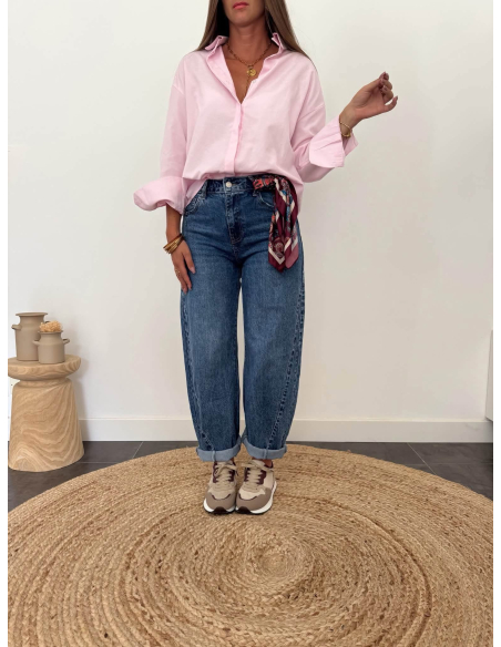 Maja - chemise rose en coton