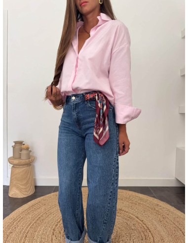 Maja - chemise rose en coton
