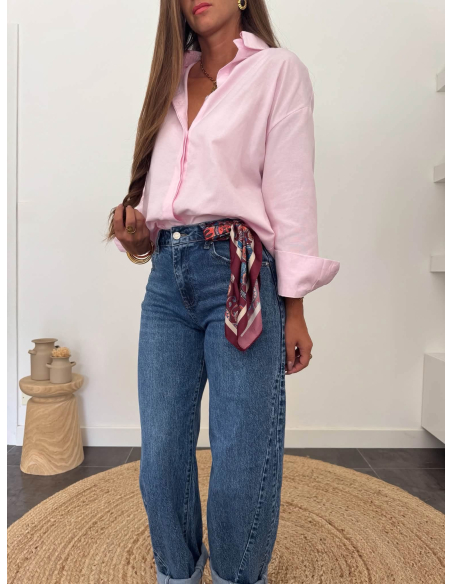 Maja - chemise rose en coton