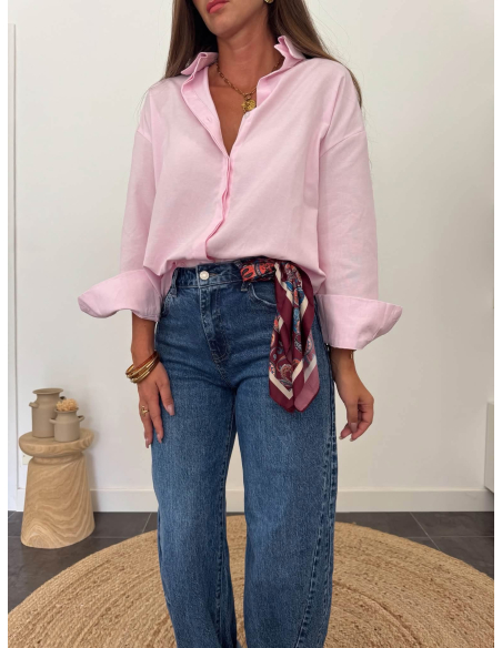 Maja - chemise rose en coton