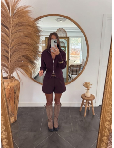 Clorice - short à pinces bordeaux 2
