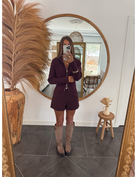 Clorice - short à pinces bordeaux