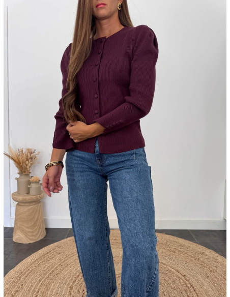 Elfida - cardigan prune