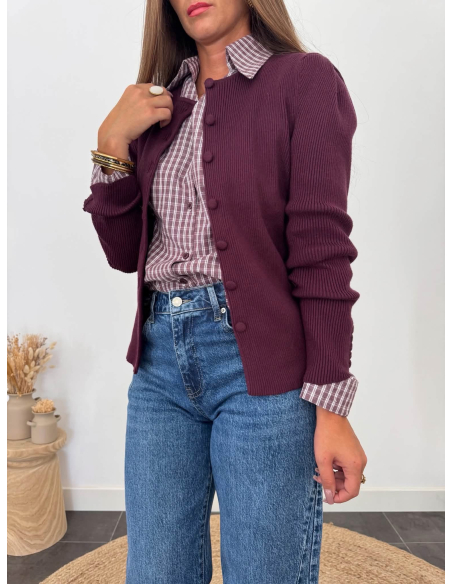 Elfida - cardigan prune