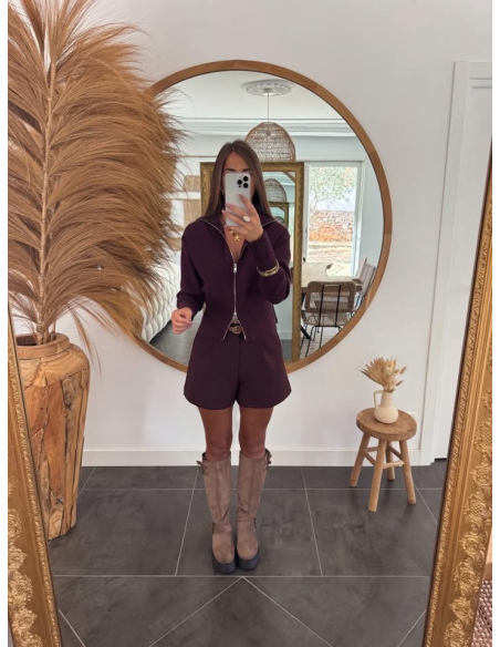 Flaviane - gilet zippé burgundy