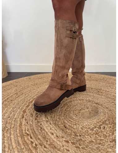 Maena - bottes effet daim taupe