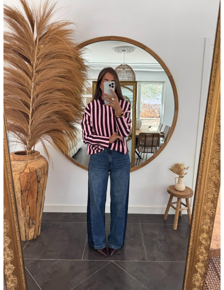 Crystal - jean wide leg bicolore