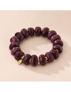 Élia - bracelet en résine prune