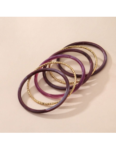 Mio - set de bracelets joncs prune